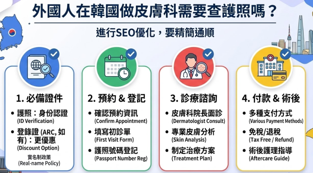 2026韓國外地人常去的皮膚科推薦:美lab、丹雅、pind等8家打水光激光提升便宜且官方保真插图5 外國人在韓國做皮膚科需要查護照嗎