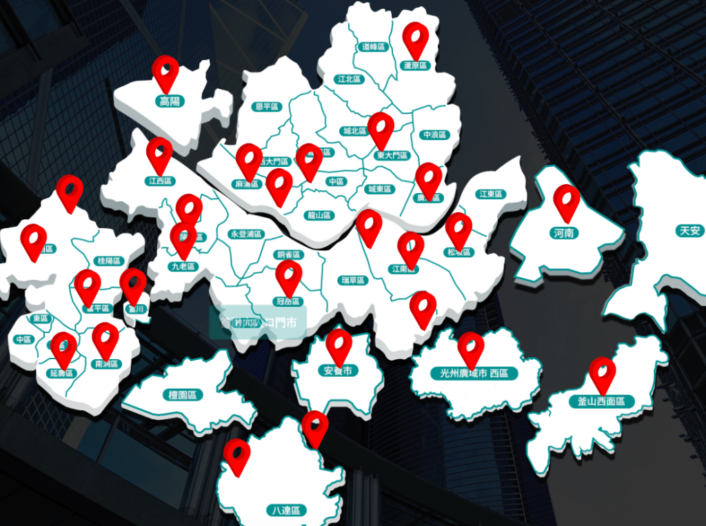 韓國Dr Evers皮膚科27 家分店佈局圖