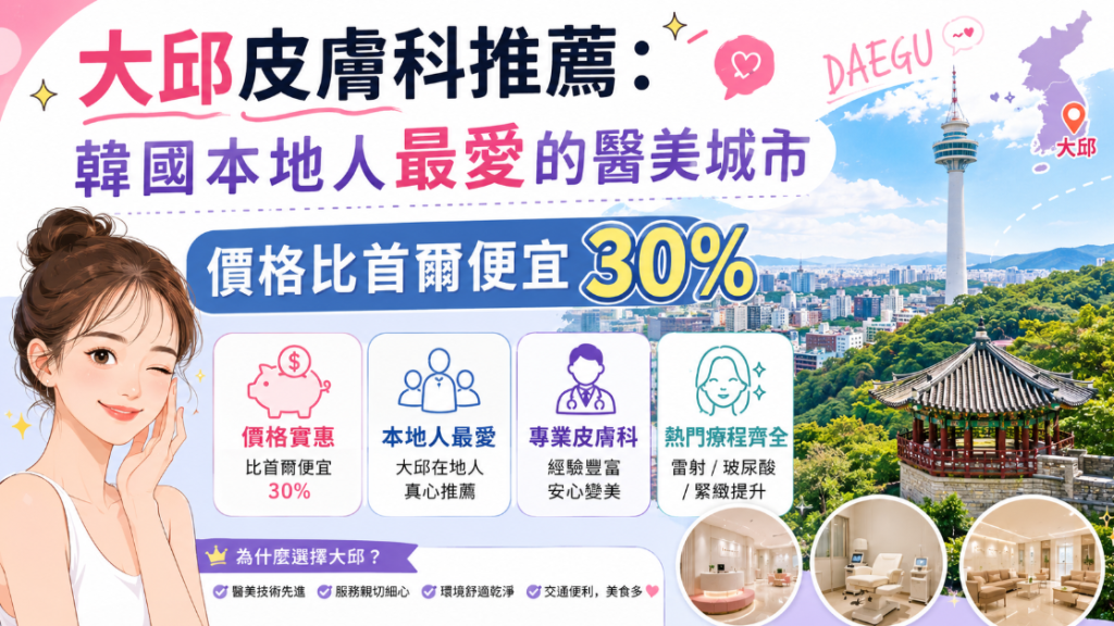 大邱皮膚科推薦：韓國本地人最愛的醫美城市，價格比首爾便宜30%插图