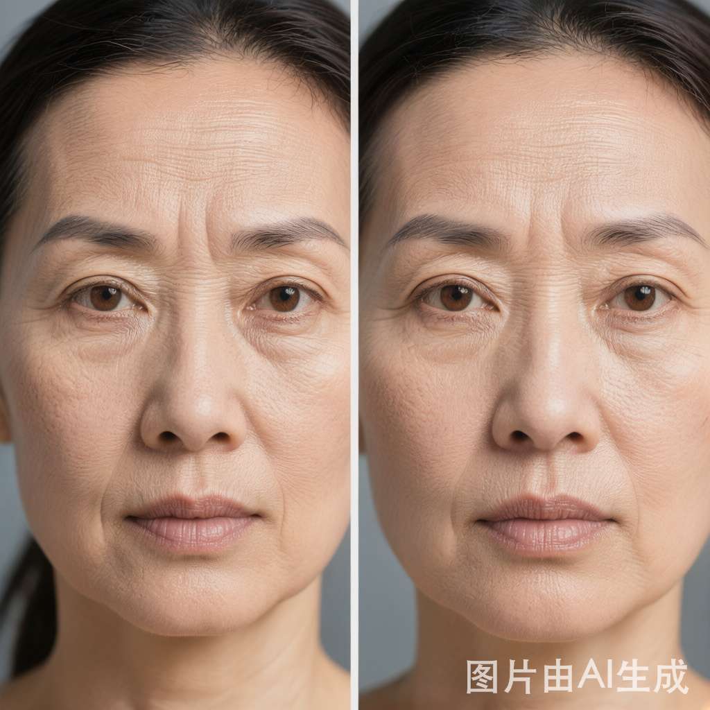 肉毒桿菌除皺效果對比示意圖