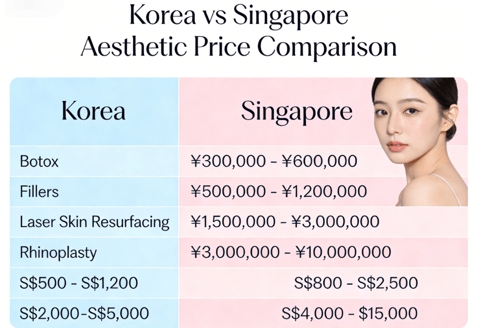 Korea vs Singapore Aesthetic Prices