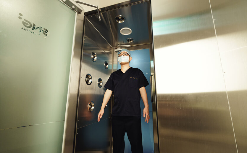 ห้องผ่าตัดแบบไหลเวียนอากาศ ชั้น 7 ของโรงพยาบาล GNG