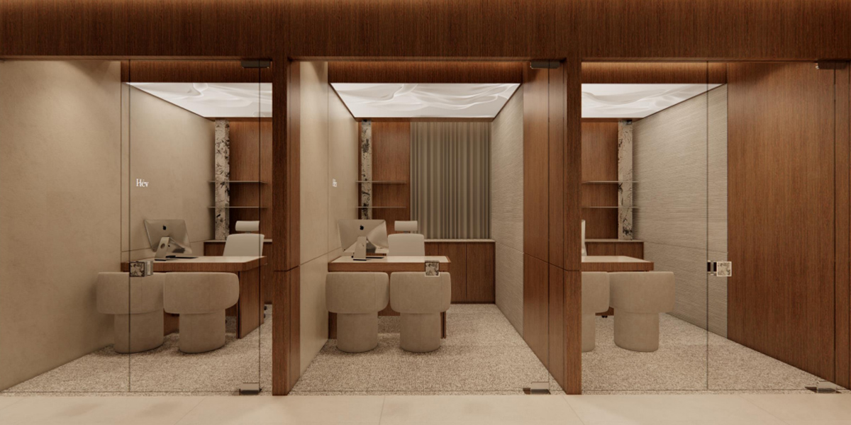 Hév 헤브피부과 透明玻璃面診室