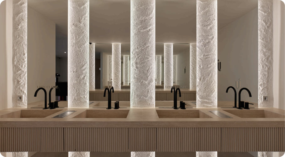 麗珍皮膚科院內走廊與診療區域