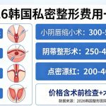 韓國私密整形多少錢？2026最新費用一覽｜從縮小術到漂粉，各項目價格完整公開