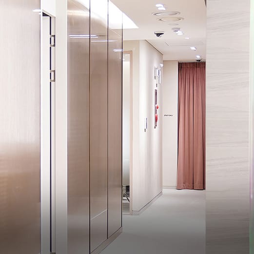 The reception area of Jryn’s Dermatology clinic in Busan
