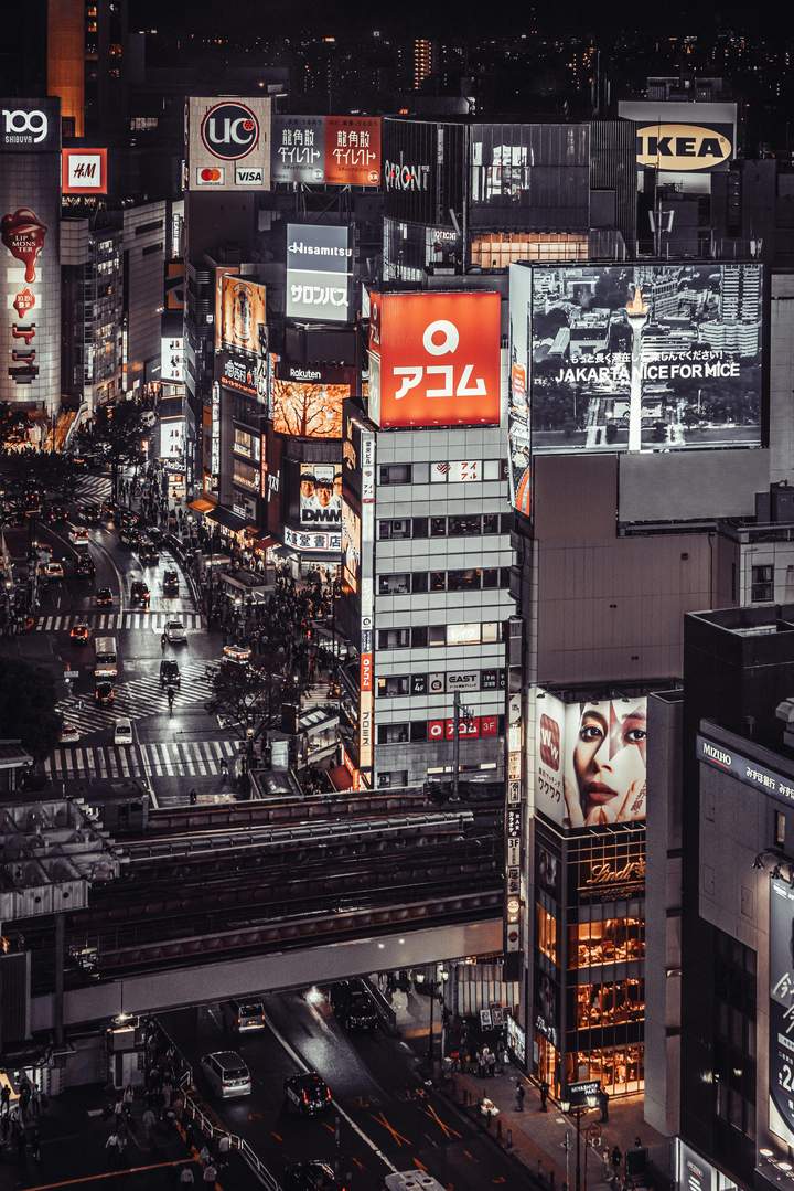 Modern urban street scene in Gangnam District, Seoul